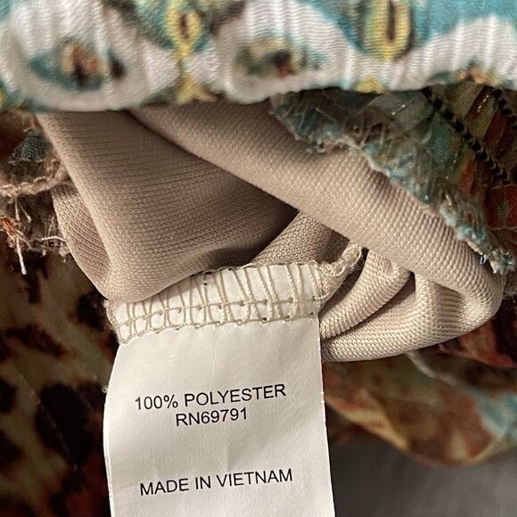 Sara Michelle Sheer Lined Top 1X Multicolor Peasant Boho Artsy Hippie - Picture 5 of 7